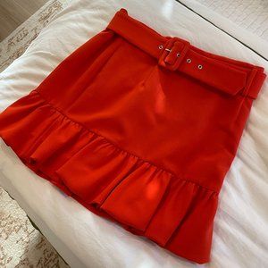 NWT Zara Ruffle Skirt with Belt